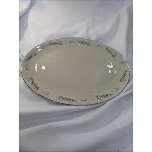 Flintridge CONTINENTAL WHITE PATTERN 14" Oval Serving Platter MADE N CALIFORNI24
